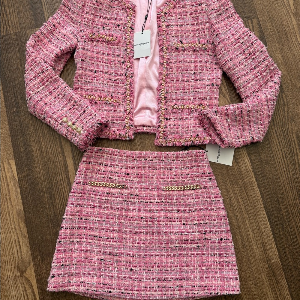 Generation Love Pink Tweed Blazer and Skirt Set, BNWT! - Picture 3 of 10
